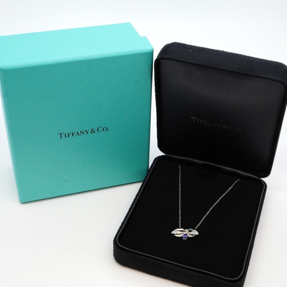 Tiffany & Co. Silver Necklace with Blue Gemstone Butterfly - Picture 8 of 8